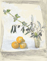 STILL LIFE WITH ORANGES, IVY AND OLIVE BRANCHES
